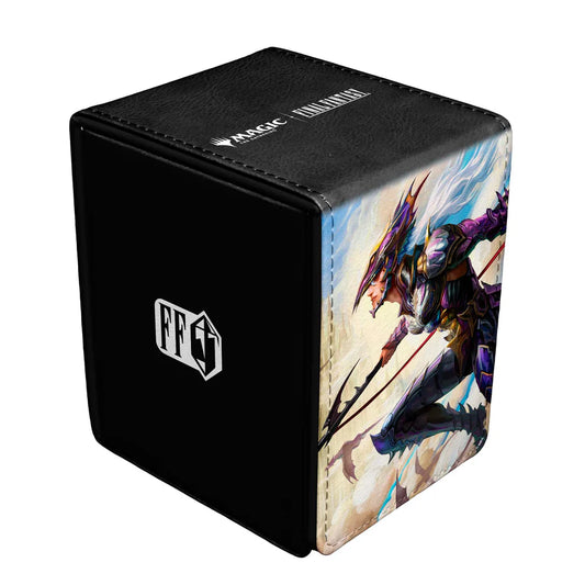 Ultra PRO Alcove Flip: Magic the Gathering: Final Fantasy: Kain, Traitorous Dragoon Deck Box with fantasy art, holds 100 double-sleeved cards, secure magnetic closure.