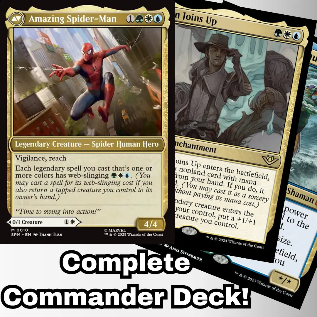 MTG Commander Deck EDH Deck Amazing Spider-Man 100 Magic Cards Custom Deck Peter Parker Marvel's Spider-Man Marvel Moonveil Games