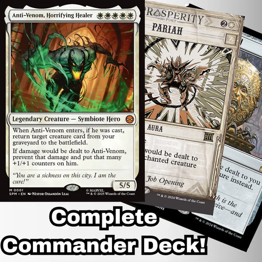 MTG Commander Deck EDH Deck Anti-Venom, Horrifying Healer 100 Magic Cards Custom Deck Marvel's Spider-Man Marvel Moonveil Games