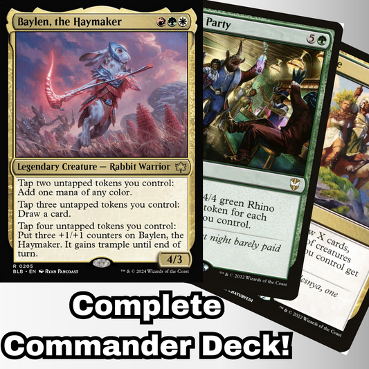 MTG Commander Deck EDH Deck Baylen, the Haymaker 100 Magic Cards Custom Deck Tokens Bloomburrow Rabbit