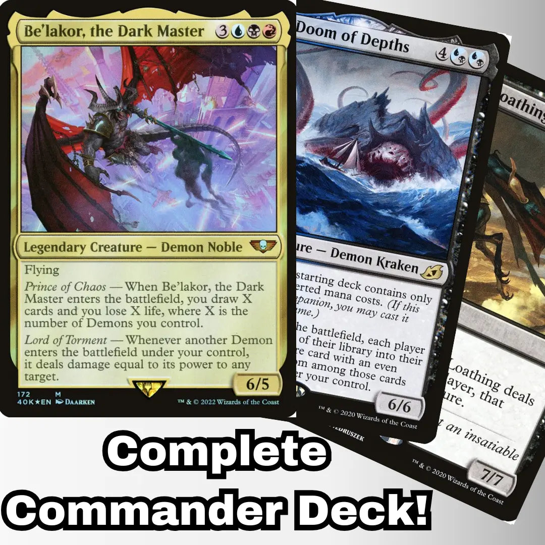 MTG Commander Deck EDH Deck Be'lakor, the Dark Master 100 Magic Cards Moonveil Games MTG Commander Deck EDH Deck Be'lakor, the Dark Master 100 Magic Cards Moonveil Games