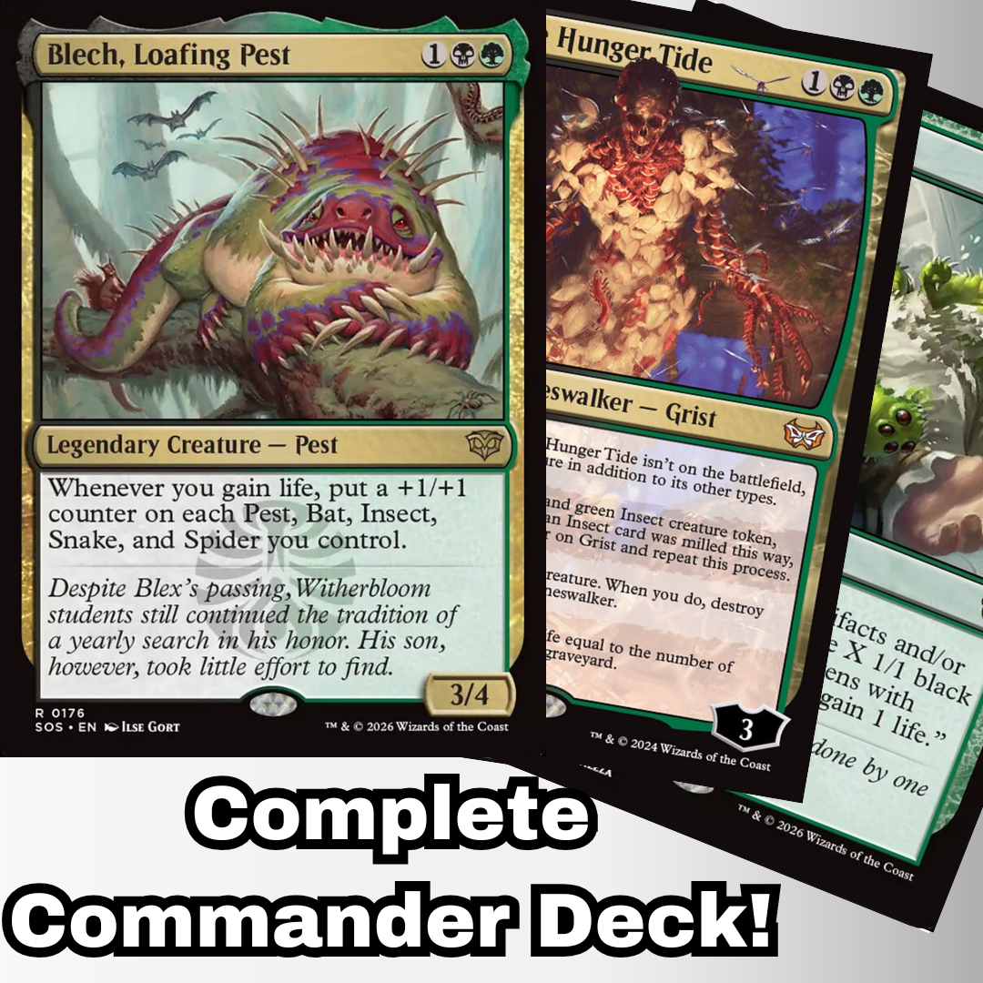 MTG Commander Deck EDH Deck Commander Blech, Loafing Pest 100 Magic Cards Custom Deck Secrets of Strixhaven
