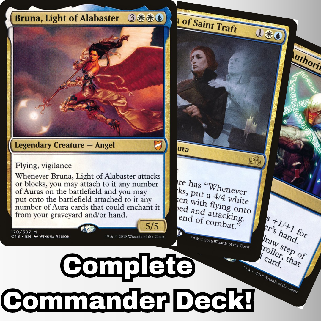 MTG Commander Deck EDH Deck Bruna, Light of Alabaster 100 Magic Cards Custom Deck Auras Azorius Enchantments