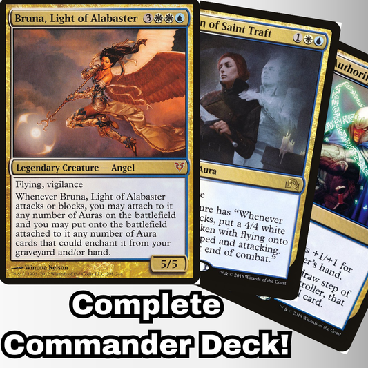 MTG Commander Deck EDH Deck Bruna, Light of Alabaster 100 Magic Cards Custom Deck Auras Azorius Enchantments