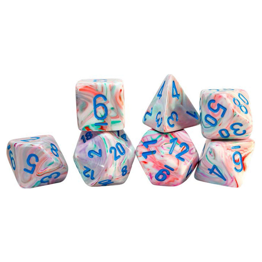 Chessex 7-set Festive Mega Hedrals: Pop Art/blue