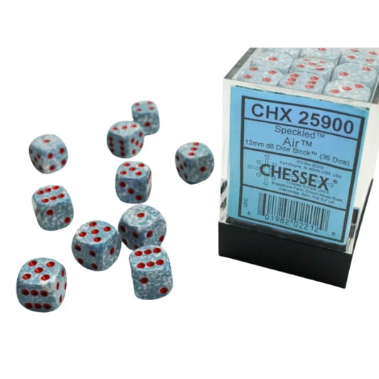 Chessex Speckled Air 12mm d6 Dice Block (36 dice) Moonveil Games