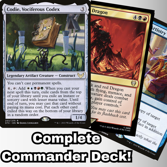 MTG Commander Deck EDH Deck Codie, Vociferous Codex 100 Magic Cards Custom Deck 5 Color Spells Instants and Sorceries