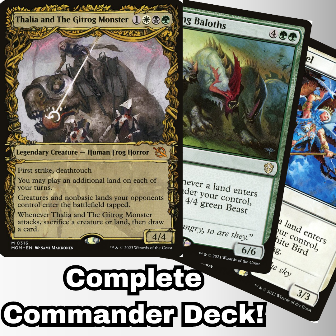 MTG Commander Deck EDH Deck Thalia and The Gitrog Monster 100 Magic Cards Custom Deck Lands Landfall Abzan Sacrifice