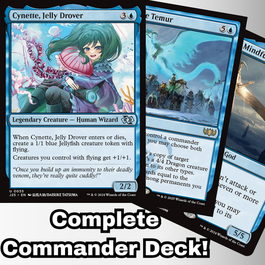 MTG Commander Deck EDH Deck Cynette, Jelly Drover 100 Magic Cards Custom Deck Mono Blue Flying Tokens
