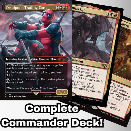 MTG Commander Deck EDH Deck Deadpool, Trading Card 100 Magic Cards Custom Deck Rakdos Marvel Moonveil Games