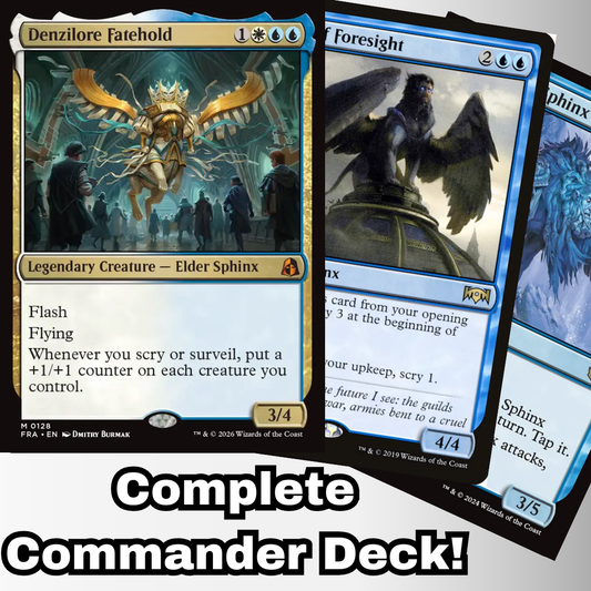 MTG Commander Deck EDH Deck Denzilore Fatehold 100 Magic Cards Custom Deck Tokens Scry Surveil