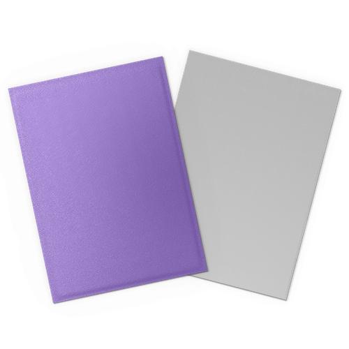 Dragon Shield Nebula & Silver - Matte Dual Sleeves feature solid purple and light gray surfaces, perfect for card enthusiasts seeking stylish, durable protection.