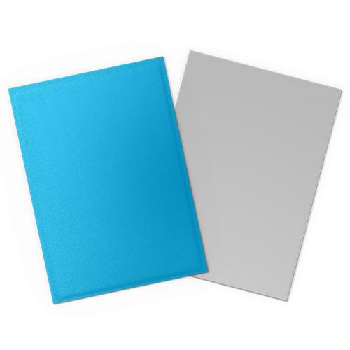 Dragon Shield Sky Blue & Silver - Matte Dual Sleeves, showcasing turquoise-blue and light gray cardstock, ideal for stylish and durable MTG card protection.