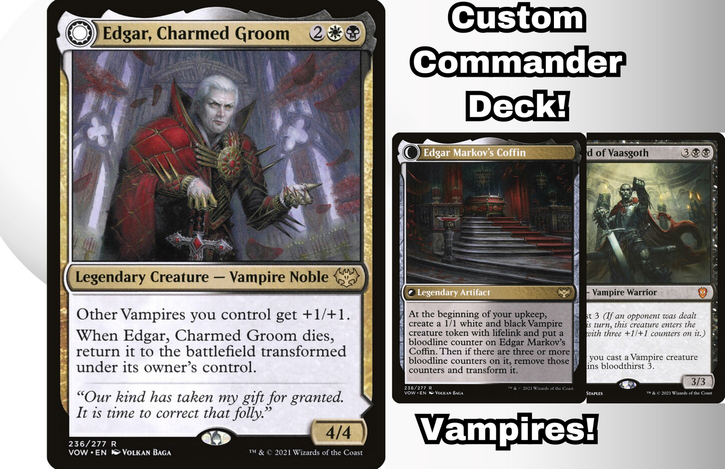 MTG Commander Deck EDH Deck Edgar, Charmed Groom 100 Magic Cards Custom Deck Vampires Orzhov Vampire Deck
