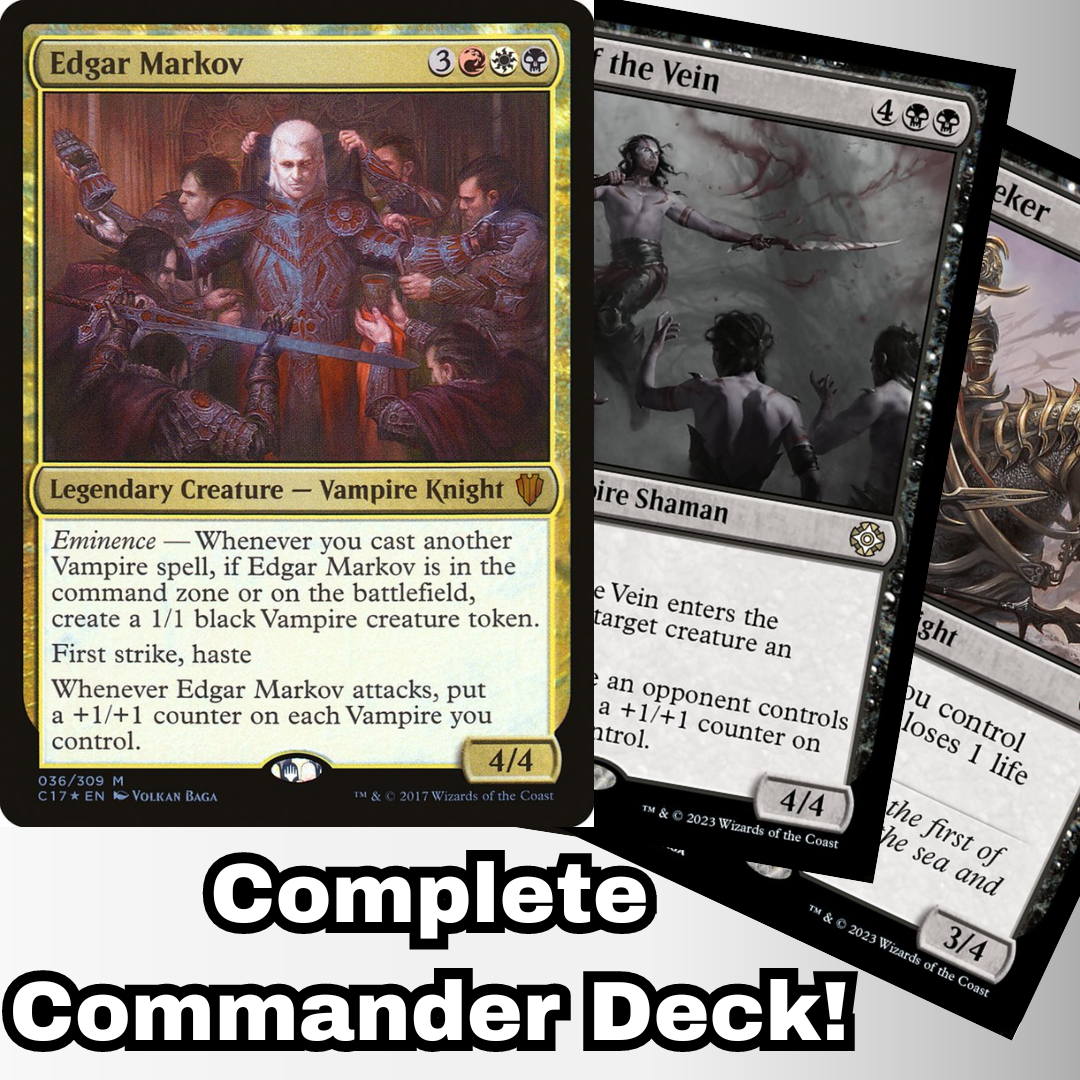 MTG Commander Vampire Deck EDH Deck Edgar Markov 100 Magic Cards Custom Deck Vampires