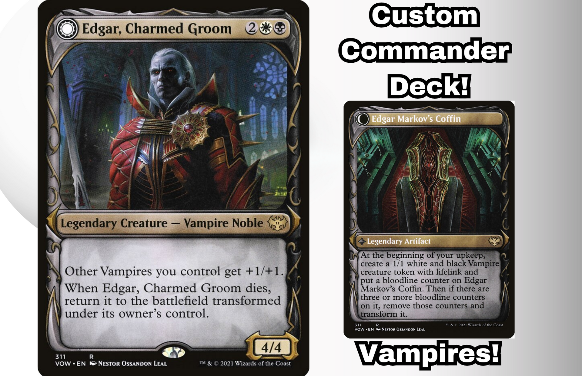 Custom Commander outlets Deck*** Edgar, Charmed Groom - Vampires Lifegain EDH MTG NM