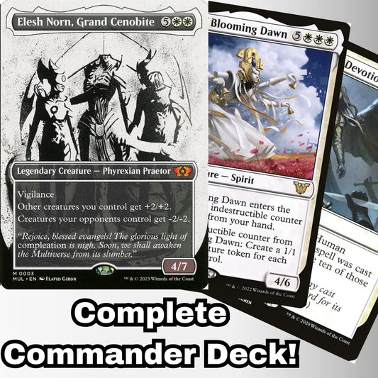 MTG Commander Deck EDH Deck Elesh Norn, Grand Cenobite 100 Magic Cards Custom Deck Tokens Mono White Moonveil Games