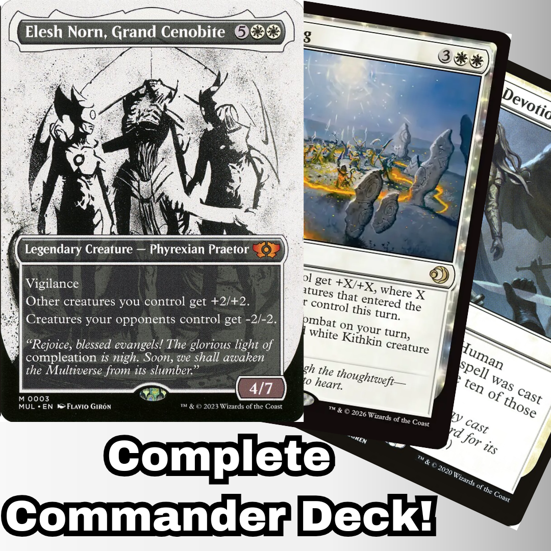 MTG Commander Deck EDH Deck Elesh Norn, Grand Cenobite 100 Magic Cards Custom Deck Tokens Mono White