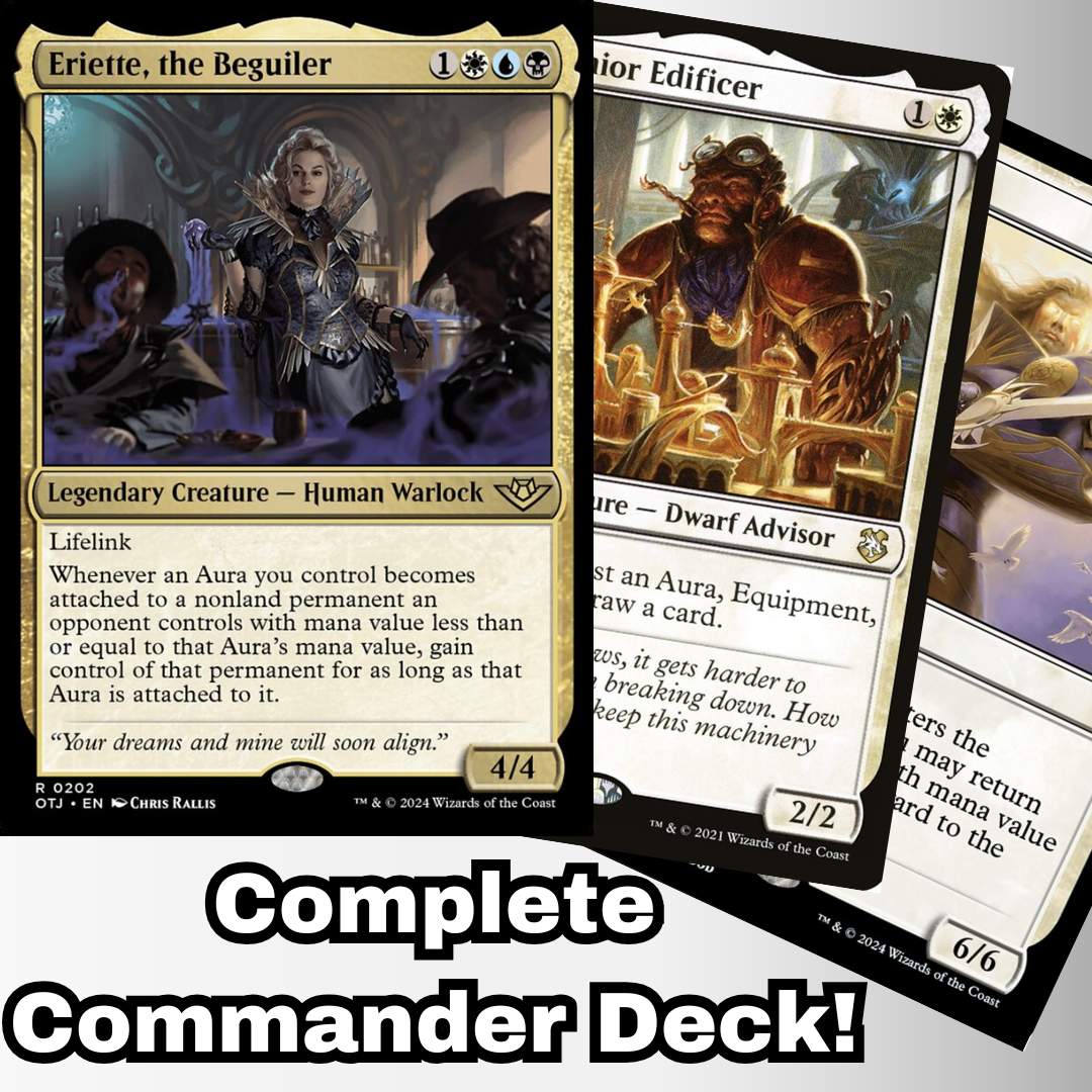 MTG Commander Deck EDH Deck Eriette, the Beguiler 100 Magic Cards Custom Deck Enchantments Steal Auras Esper Outlaws of Thunder Junction