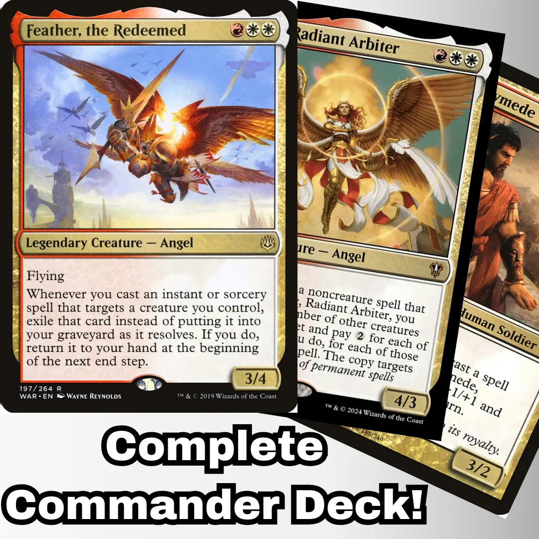 MTG Commander Deck EDH Deck Feather, the Redeemed 100 Magic Cards Custom Deck Combat Boros MTG Commander Deck EDH Deck Feather, the Redeemed 100 Magic Cards Custom Deck Combat Boros