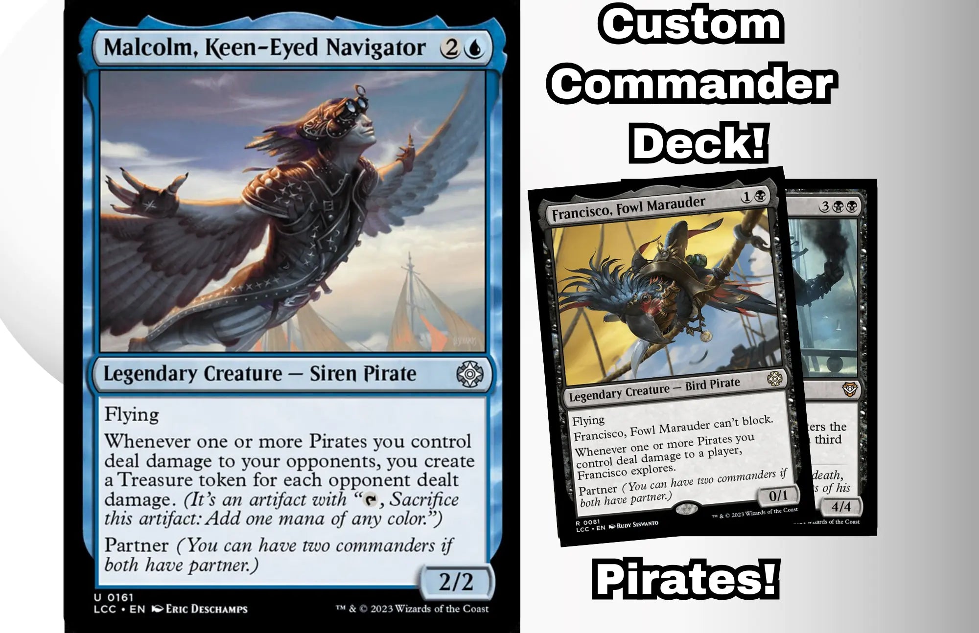 MTG Commander EDH Deck Francisco, Fowl Marauder & Malcolm, Keen-Eyed Moonveil Games MTG Commander EDH Deck Francisco, Fowl Marauder & Malcolm, Keen-Eyed Moonveil Games