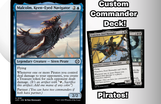 MTG Commander EDH Deck Francisco, Fowl Marauder & Malcolm, Keen-Eyed Navigator 100 Cards Pirates Partners Dimir