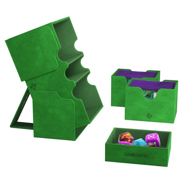 GameGenic Stronghold: 200+ XL CONVERTIBLE Green Deck Box Moonveil Games