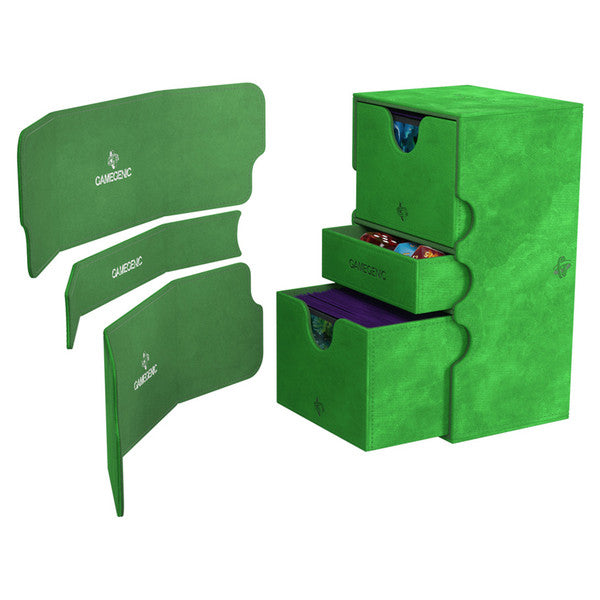 GameGenic Stronghold: 200+ XL CONVERTIBLE Green Deck Box Moonveil Games