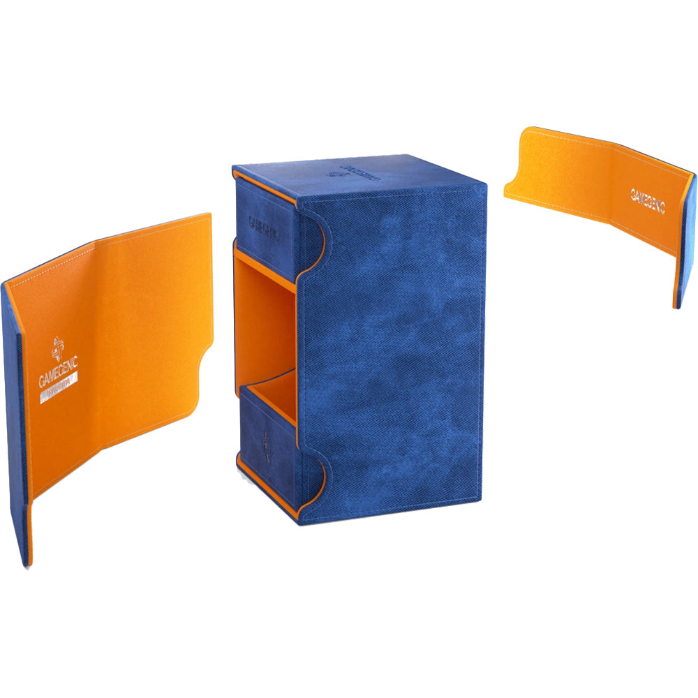 GameGenic Watchtower 100+ XL CONVERTIBLE Blue & Orange Deck Box Moonveil Games