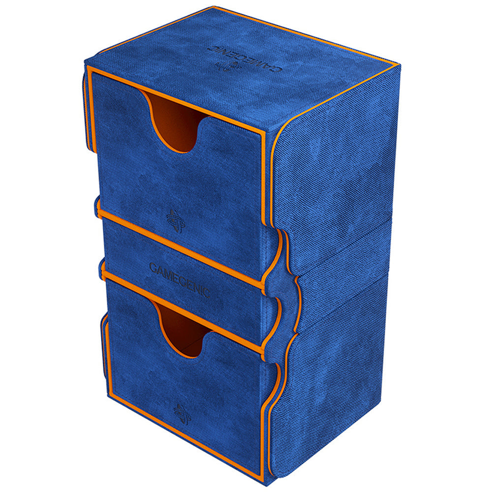 GameGenic Stronghold 200+ XL CONVERTIBLE Blue & Orange Deck Box Moonveil Games