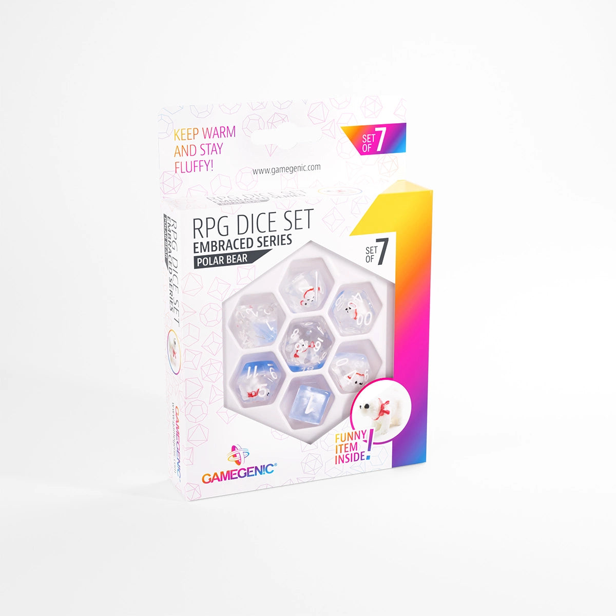GameGenic: 7-Set Embraced Series: Polar bear RPG Dice Set Moonveil Games