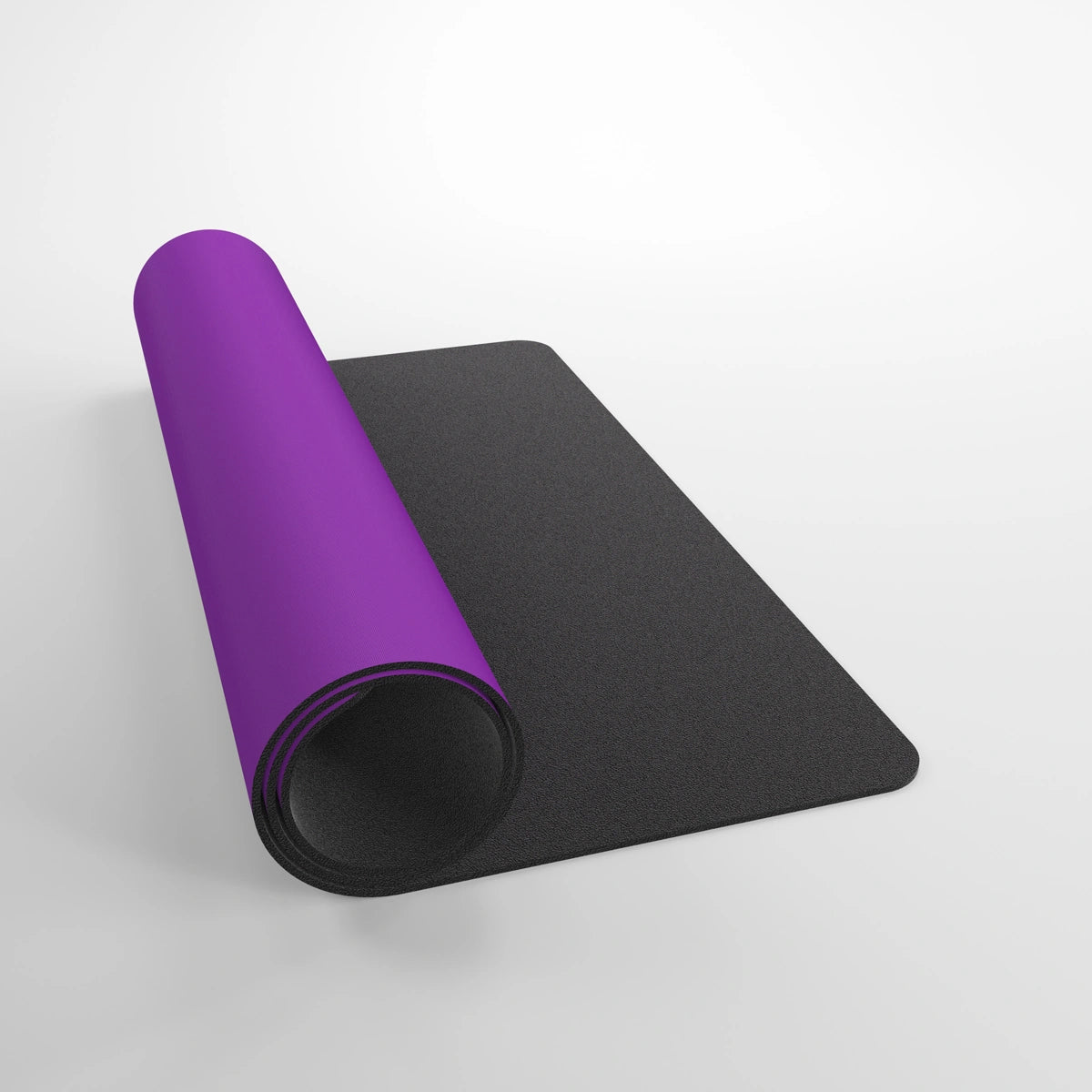 GameGenic: Playmat: Prime: Purple, featuring a textured black top and anti-slip purple underside, ideal for card games with a cushioned, ultra-fine surface.