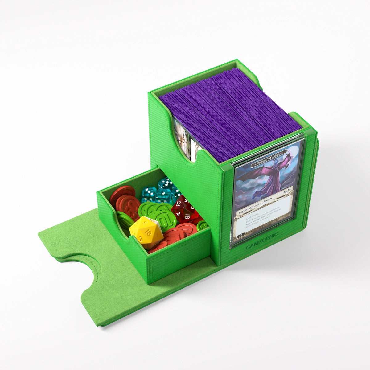 GameGenic Sidekick PRO 100+ XL Convertible Green Deck Box Moonveil Games