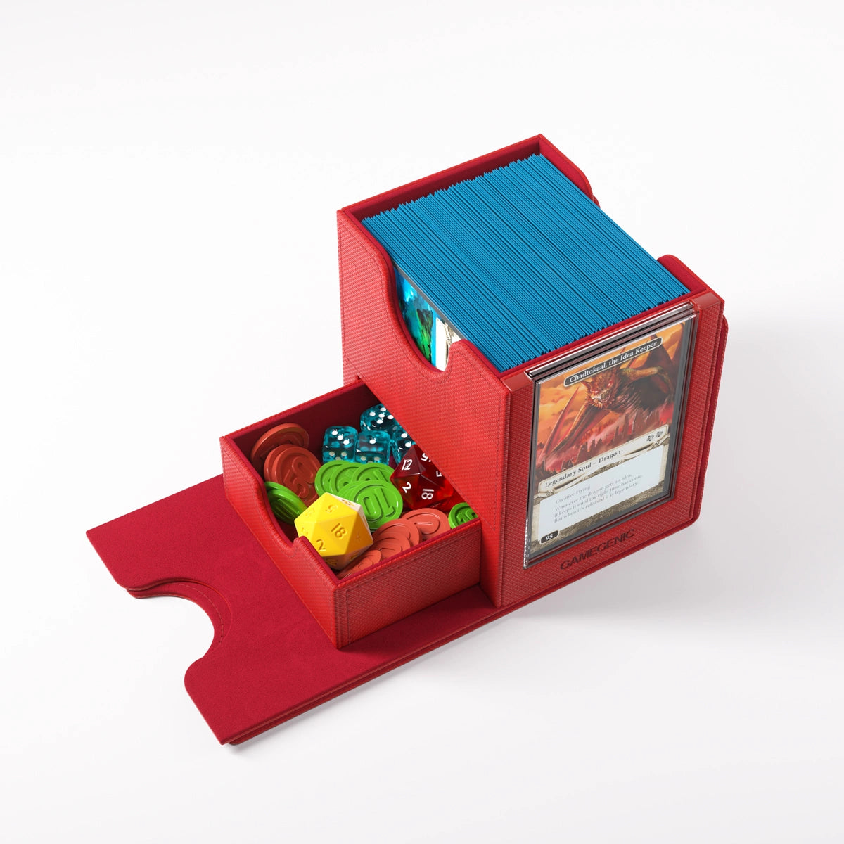 GameGenic Sidekick PRO 100+ XL Convertible Red Deck Box Moonveil Games