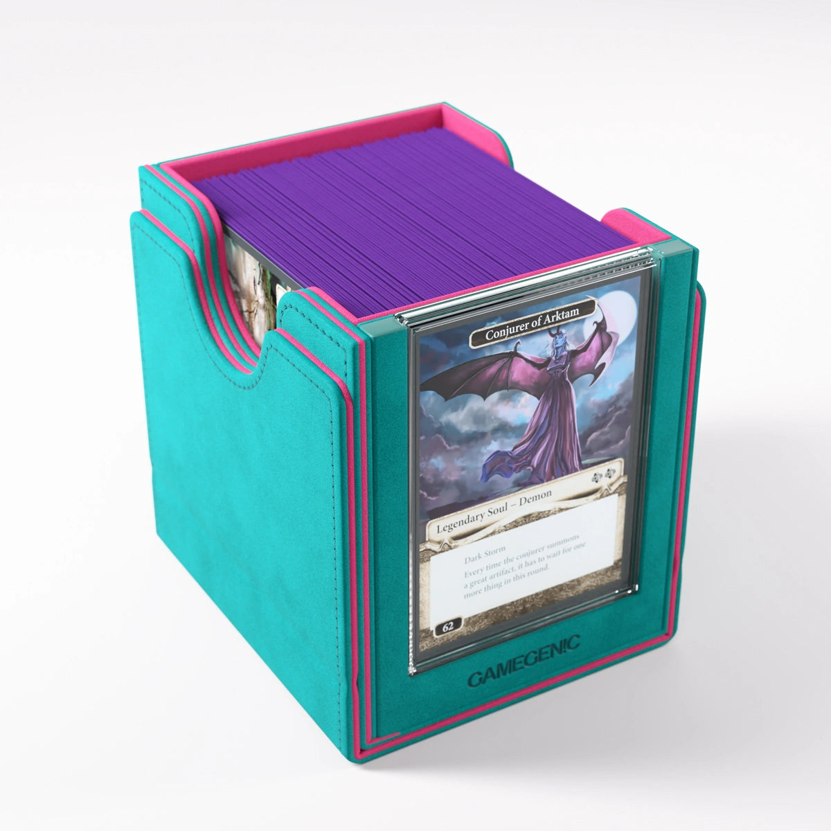 GameGenic Sidekick PRO 100+ XL Convertible Teal/Pink Deck Box Moonveil Games
