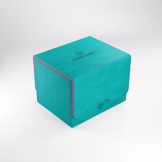 GameGenic Sidekick: 100+ XL CONVERTIBLE Teal/Pink Deck Box Moonveil Games