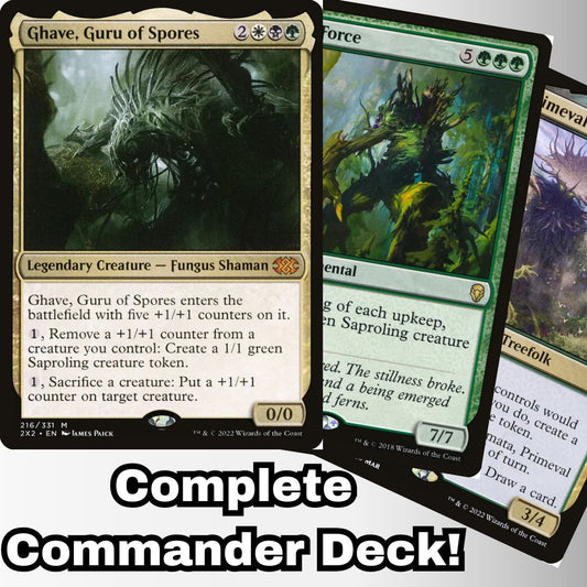 MTG Commander Deck EDH Deck Ghave, Guru of Spores 100 Magic Cards Custom Deck Tokens Saprolings Counters