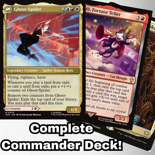 MTG Commander Deck EDH Deck Ghost-Spider Gwen Stacy 100 Magic Cards Custom Deck Marvel's Spider-Man Exile Counters Jeskai Moonveil Games