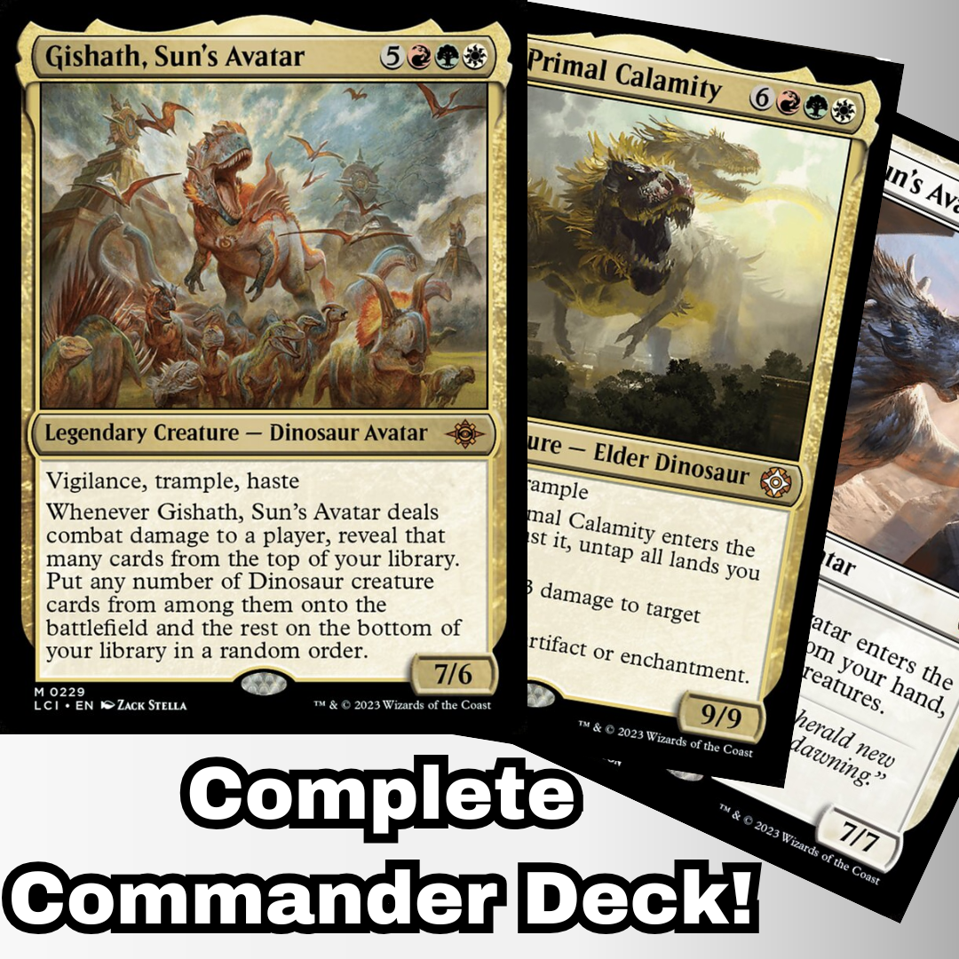 MTG Commander Deck EDH Deck Gishath, Sun's Avatar 100 Magic Cards Custom Deck Dinosaur Kindred Dinosaurs