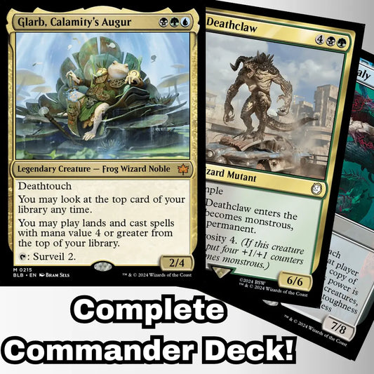 MTG Commander Deck EDH Deck Commander Glarb, Calamity's Augur 100 Magic Cards Custom Deck Bloomburrow Sultai Moonveil Games