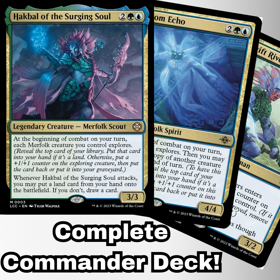 MTG Commander Deck EDH Deck Hakbal of the Surging Soul 100 Magic Cards Custom Deck Merfolk Explore