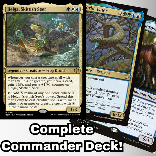 MTG Commander Deck EDH Deck Commander Helga, Skittish Seer 100 Magic Cards Custom Deck Bloomburrow Frog Bant Creatures Deck