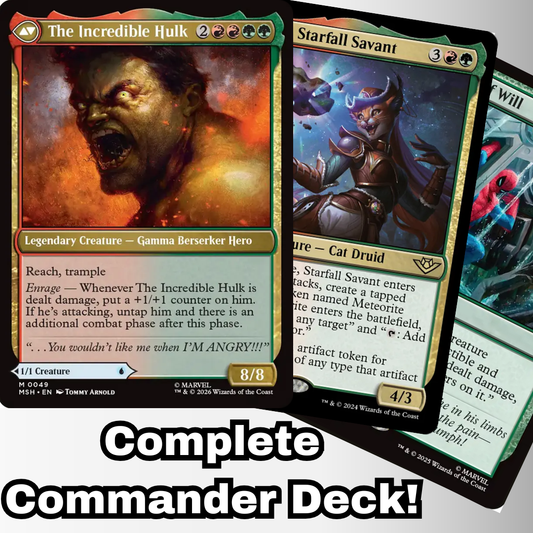 MTG Commander Deck EDH Deck The Incredible Hulk Bruce Banner 100 Magic Cards Custom Marvel