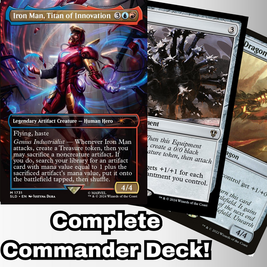 MTG Commander Deck EDH Deck Iron Man, Titan of Innovation 100 Magic Cards Custom Deck Izzet Artifacts Marvel