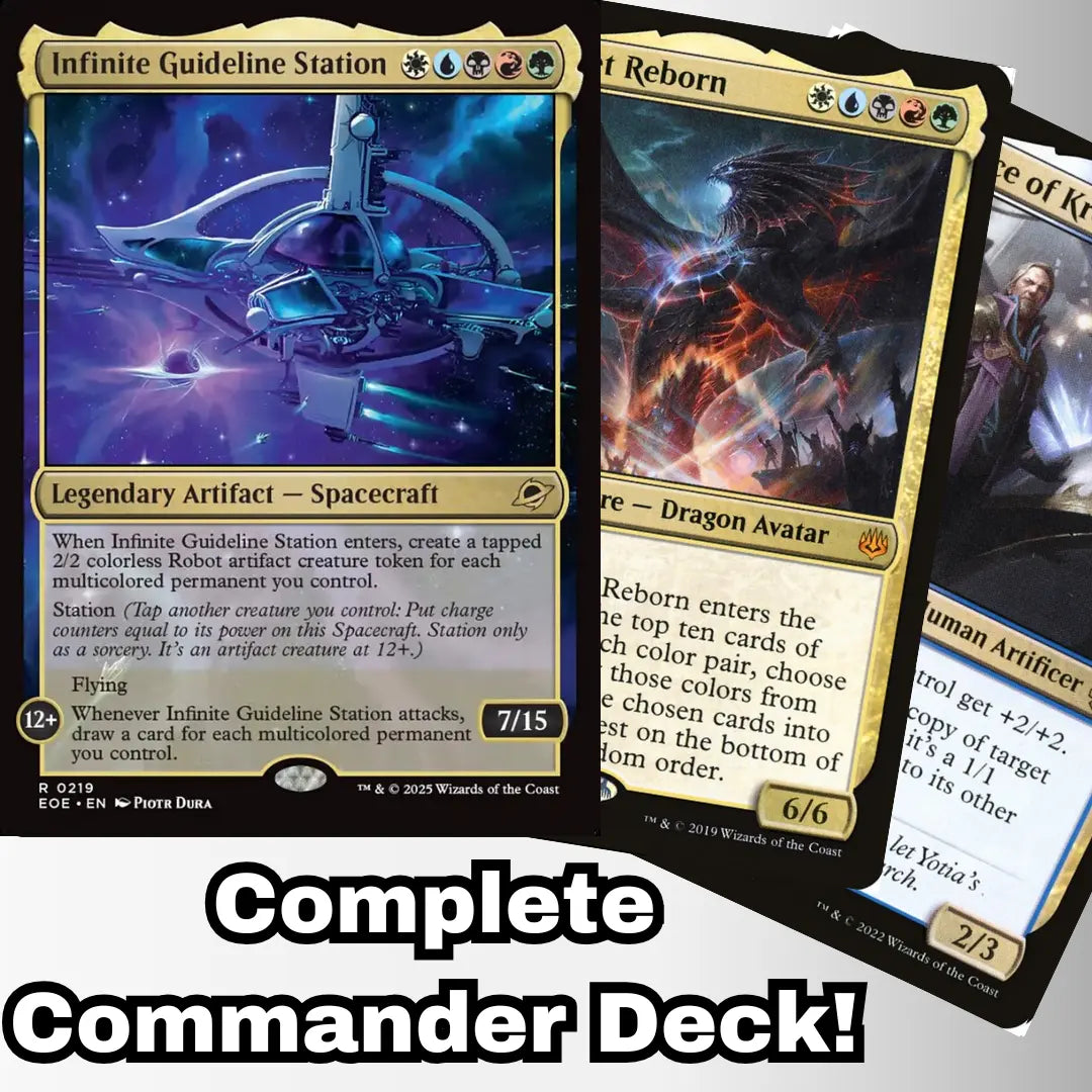 MTG Commander Deck EDH Deck Infinite Guideline Station 100 Magic Cards Custom Deck Spacecraft Multicolor Edge of Eternities MTG Commander Deck EDH Deck Infinite Guideline Station 100 Magic Cards Custom Deck Spacecraft Multicolor Edge of Eternities