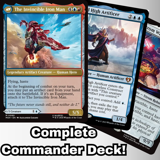 MTG Commander Deck EDH Deck Tony Stark The Invincible Iron Man 100 Magic Cards Custom Marvel Artifacts