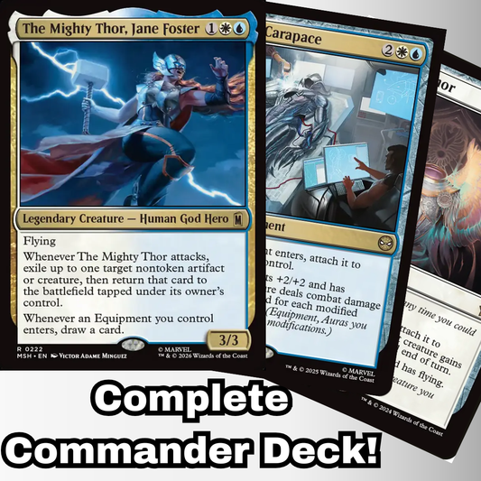 MTG Commander Deck EDH Deck The Mighty Thor, Jane Foster 100 Magic Cards Custom Deck Equipment Azorius Flicker Marvel