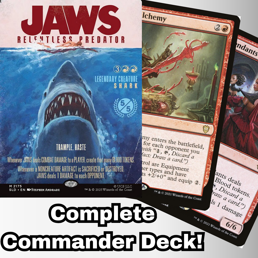 MTG Commander Deck EDH Deck Jaws Relentless Predator 100 Magic Cards Custom Deck Red Artifacts