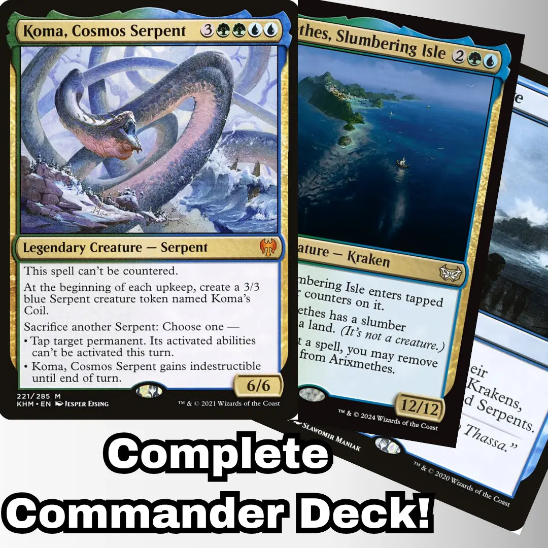 MTG Commander Deck EDH Deck Koma, Cosmos Serpent 100 Magic Cards Custom Deck Serpents Simic Ramp Moonveil Games