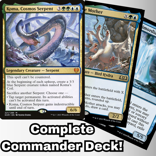 MTG Commander Deck EDH Deck Koma, Cosmos Serpent 100 Magic Cards Custom Deck Serpents Simic Ramp